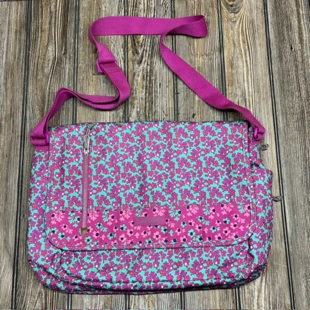 Vera Bradley Ditsy Dot Lighten Up Laptop Messenger Bag